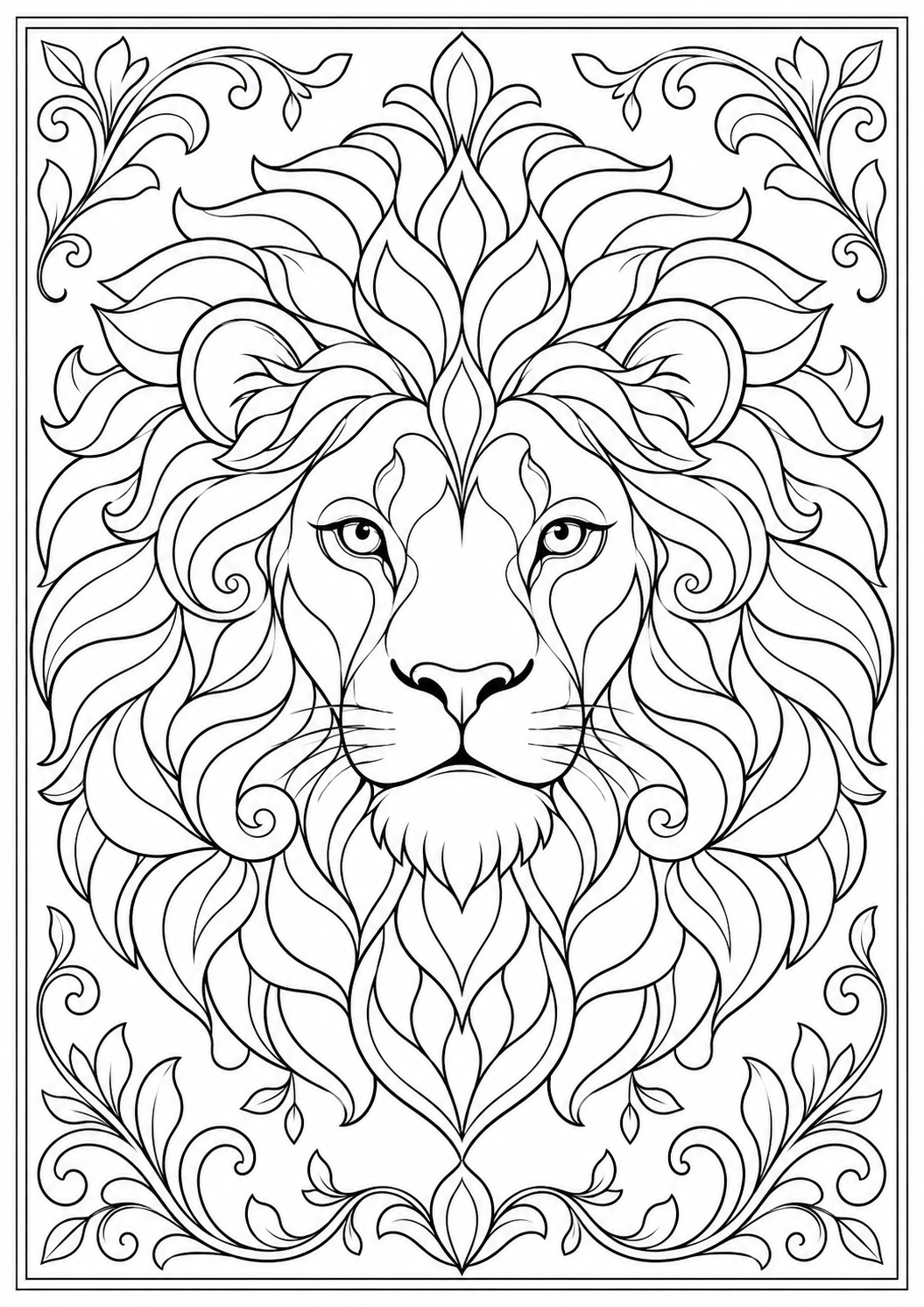 Animal Patterns & Mandalas — black and white colouring pages