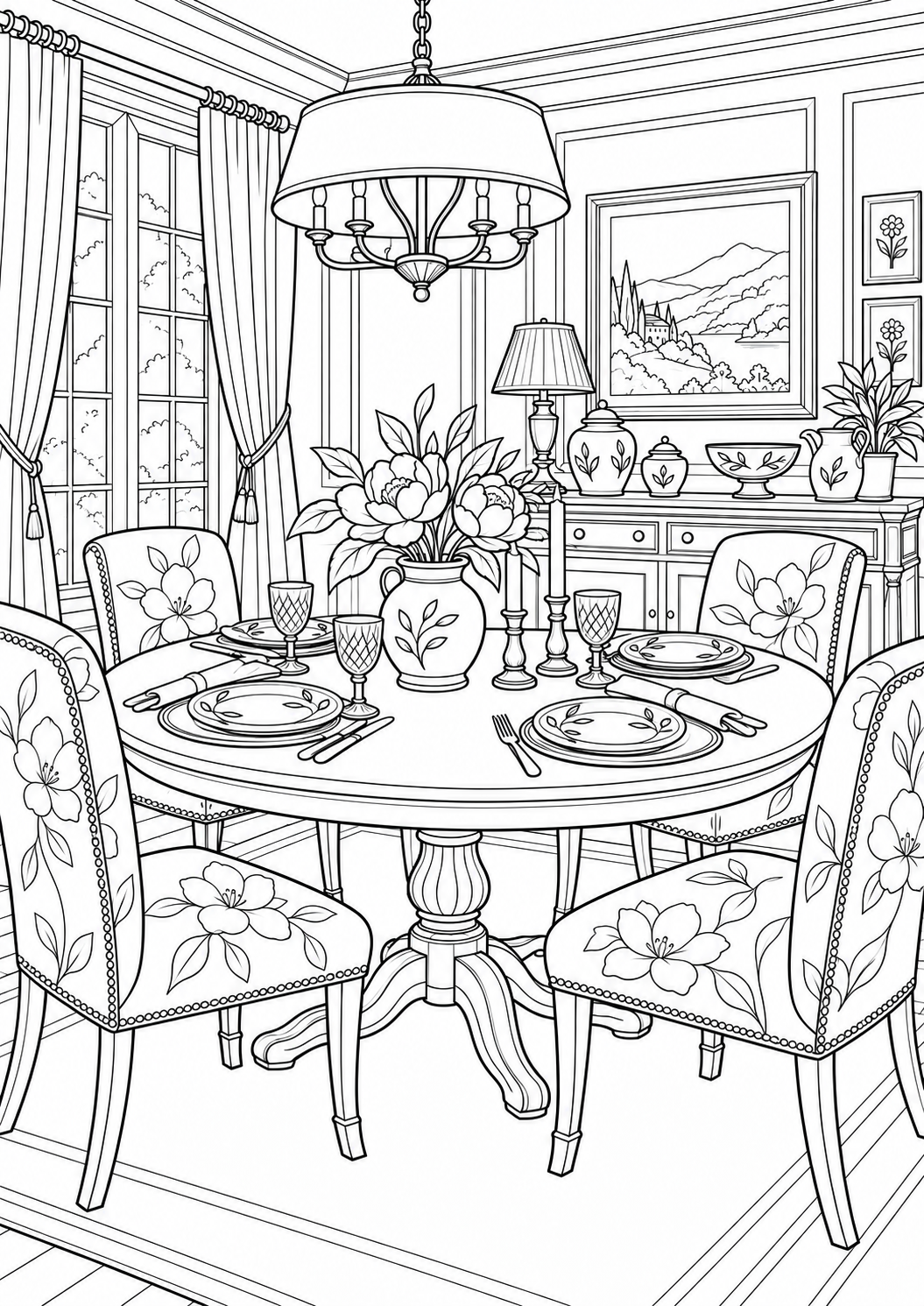 The welcoming dining room
