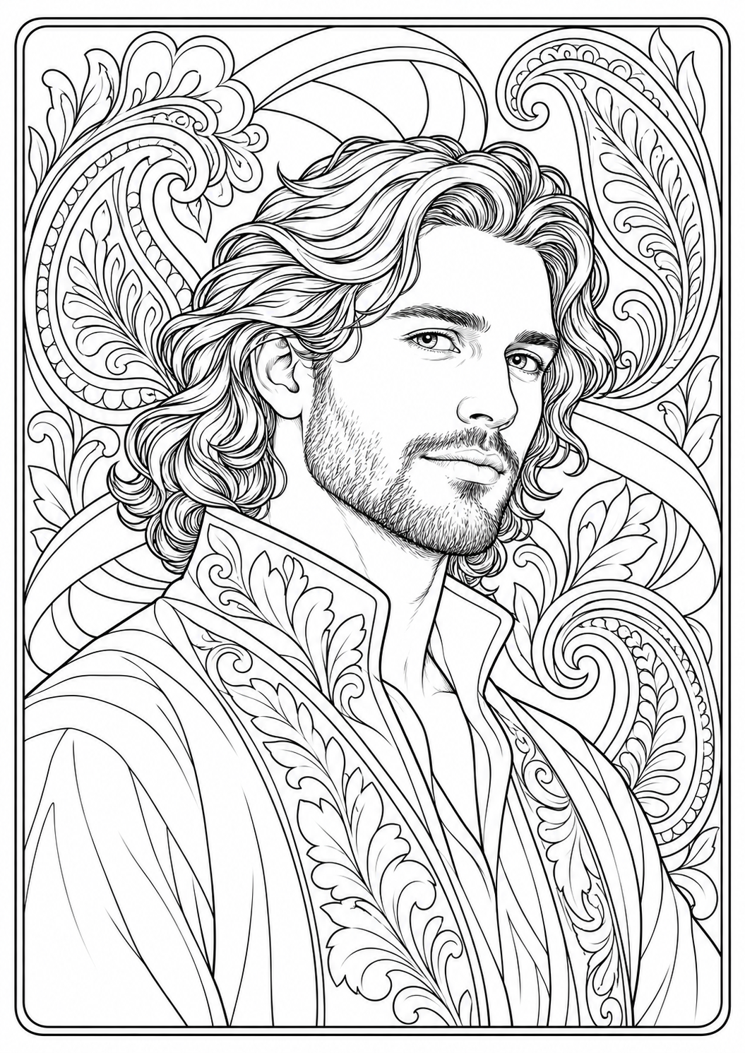 Man with flowing hair