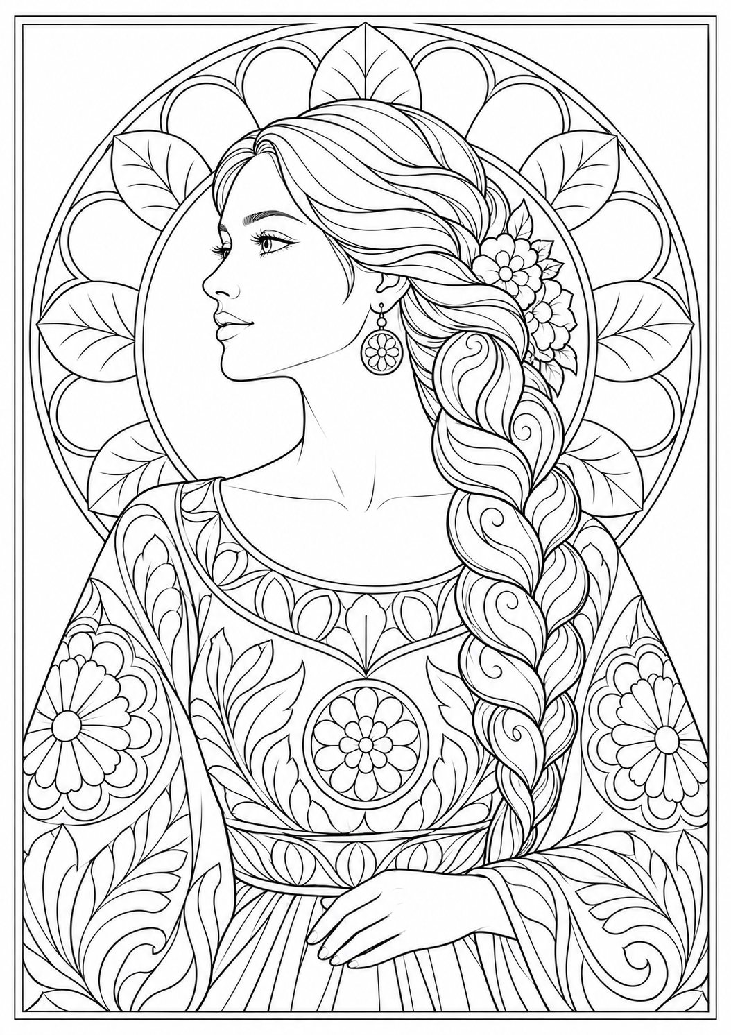 Woman with a patterned braid