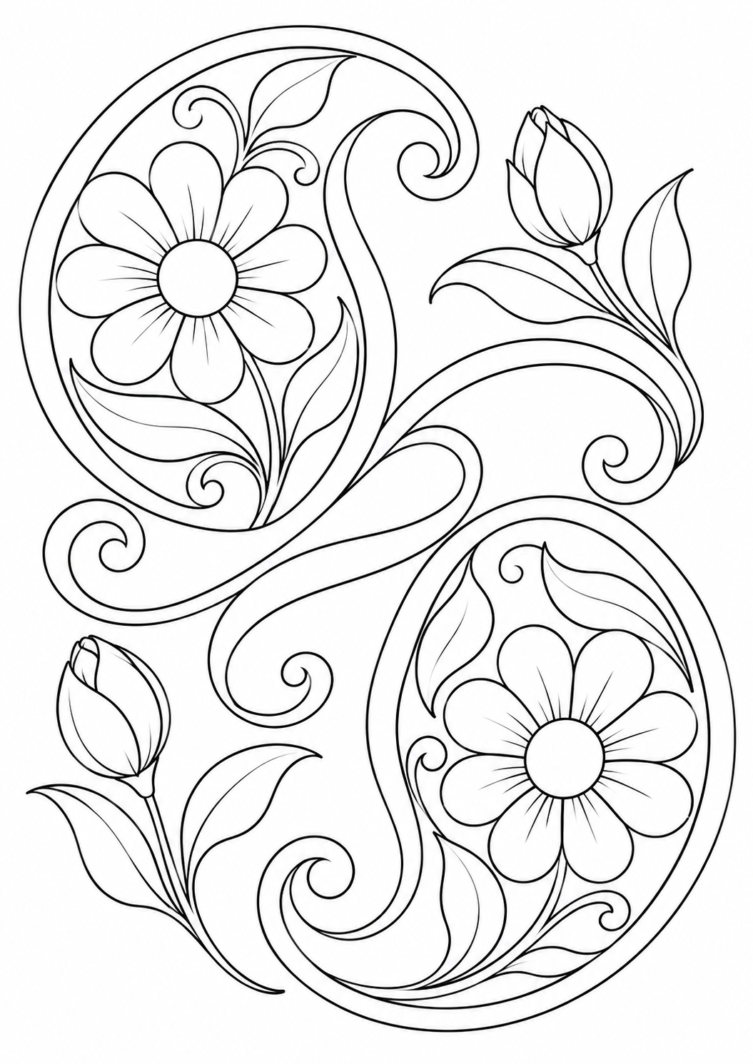 Daisies and paisley curls