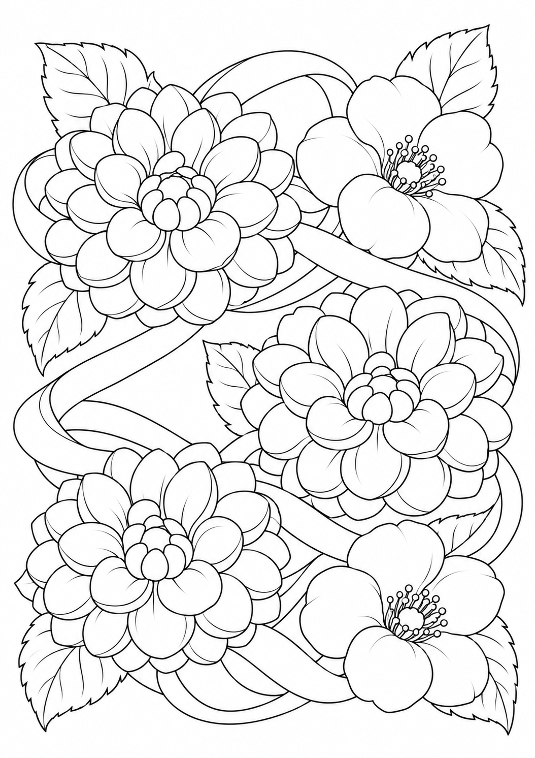Rounded blooms in a floral weave
