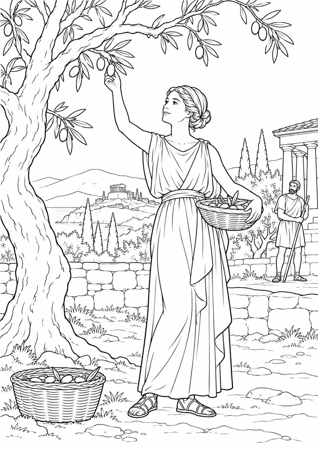 Gathering olives