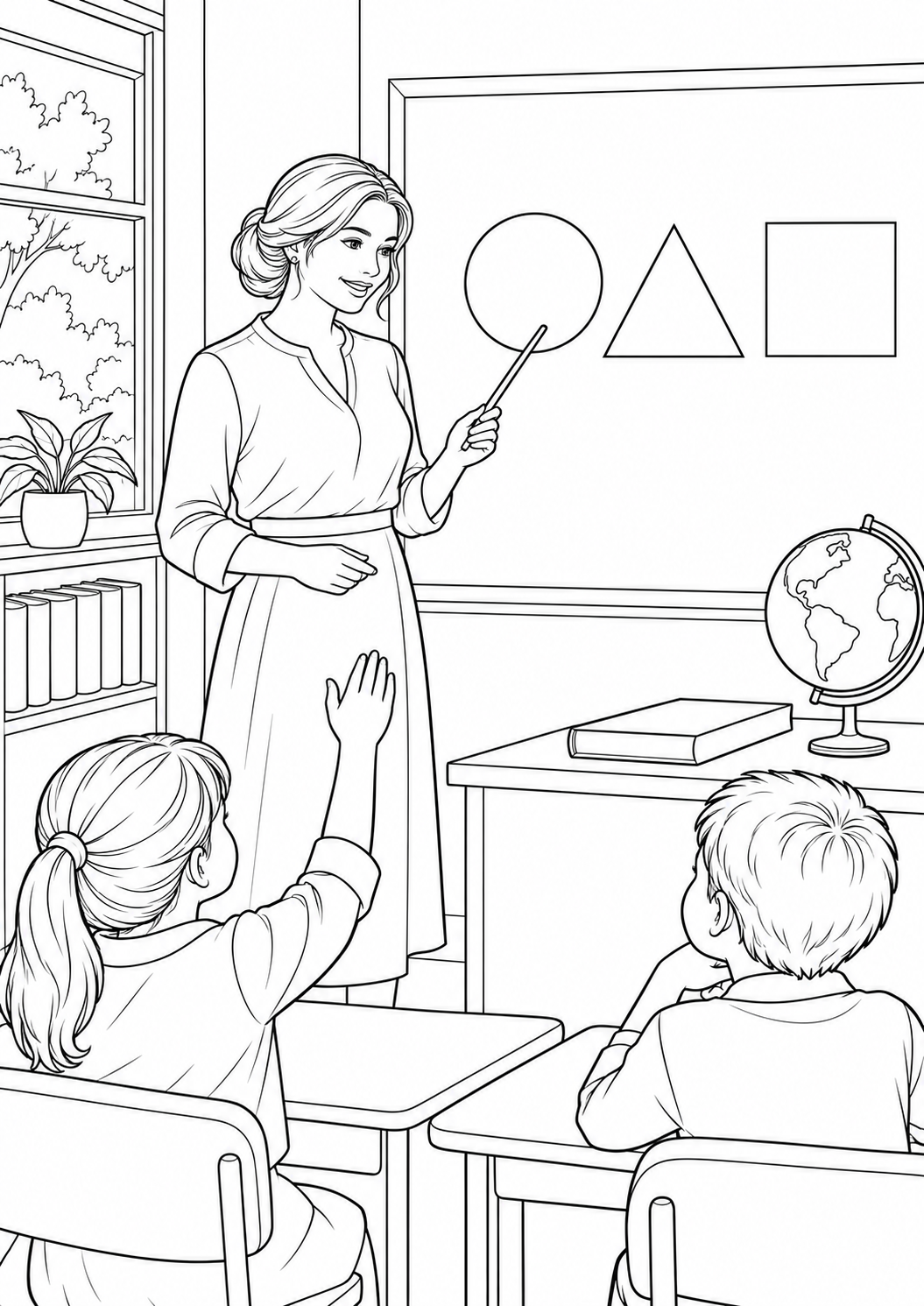 The teacher in the classroom