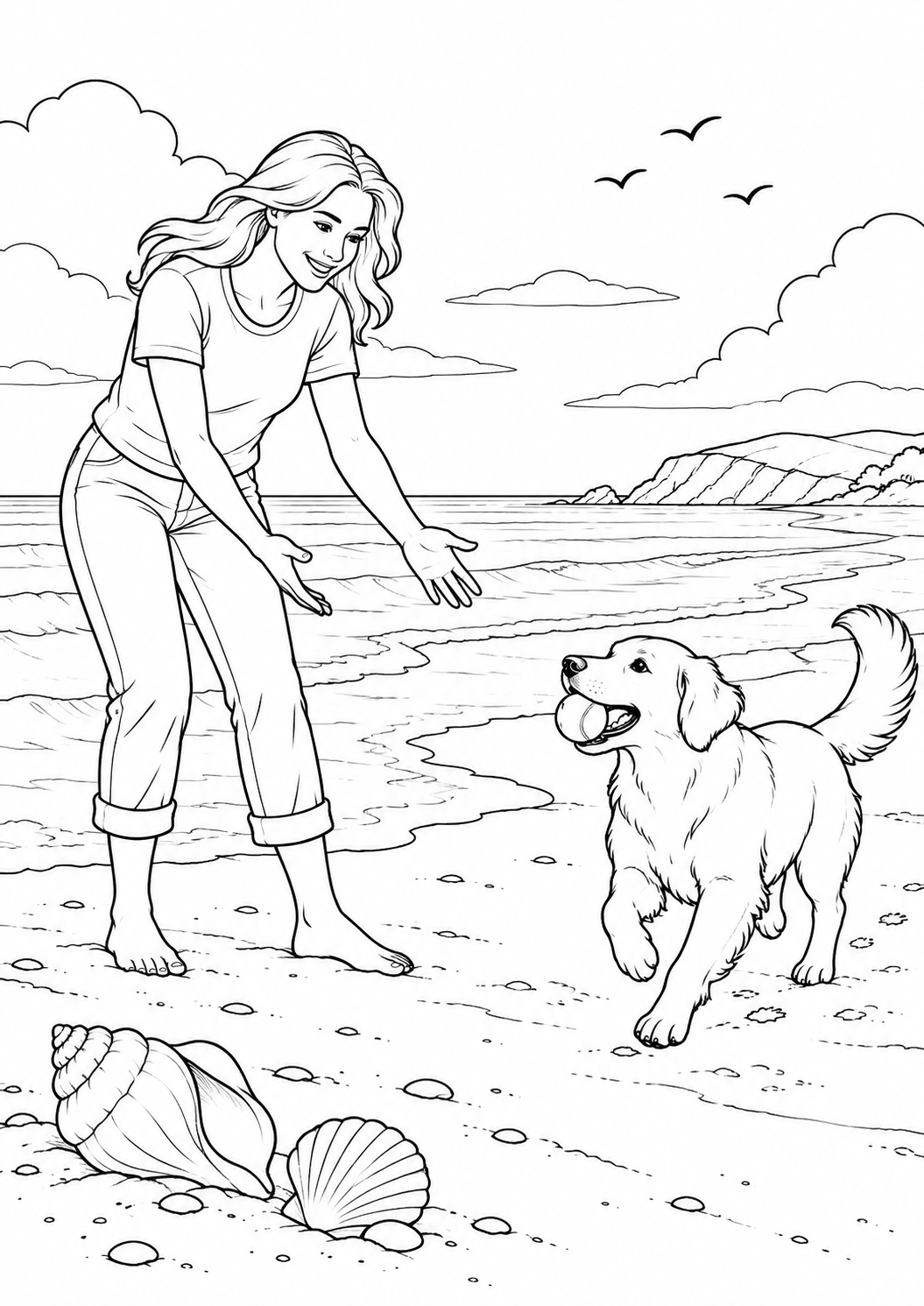 Fetch by the sea